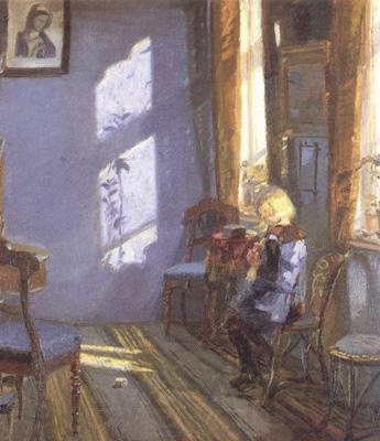 Anna Ancher Sunshine in the Blue Room (nn02) Norge oil painting art